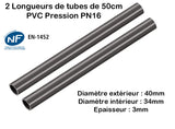 Lots de Barres Rigide Tube PVC Pression PN10 ou PN16 (diamètres 32mm, 40mm, 50mm, 63mm)