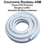 Couronnes Tuyau Piscine PVC Pression Souple Semi-Rigide à coller diamètre 50mm (En Stock)