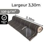 Toile de paillage Marron 130g/m² / Largeur 3,30m / Longueur : 5m, 10m, 15m, 20m, 25m ou 50m