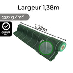 Toile de paillage Verte 130g/m² / Largeur 1,38m / Longueur : 5m, 10m, 15m, 20m, 25m, 50m ou 100m